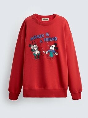 NWT Zara Kids Unisex MINNIE MICKEY MOUSE SWEATSHIRT HARRY LAMBERT X DISNEY 7 - 8